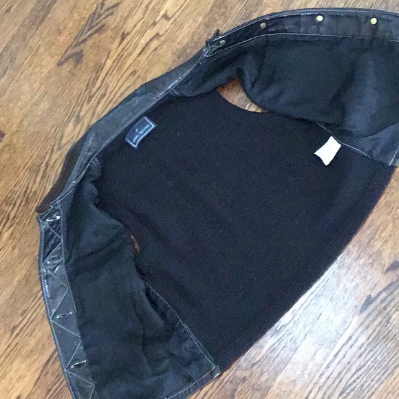 Black Daniel Hechter Lamb Leather Vest - Picture 7 of 9